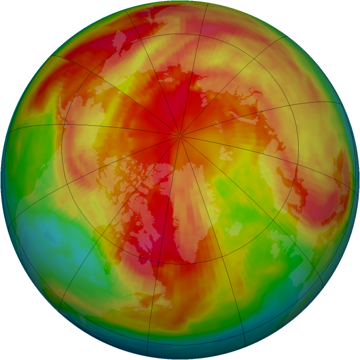 Arctic ozone map for 06 March 1987